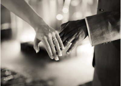 Bride and groom hands