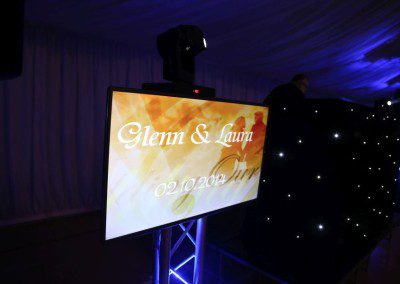 Wedding disco setup with TVs